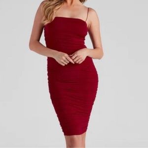 Windsor Red Cocktail Midi Dress